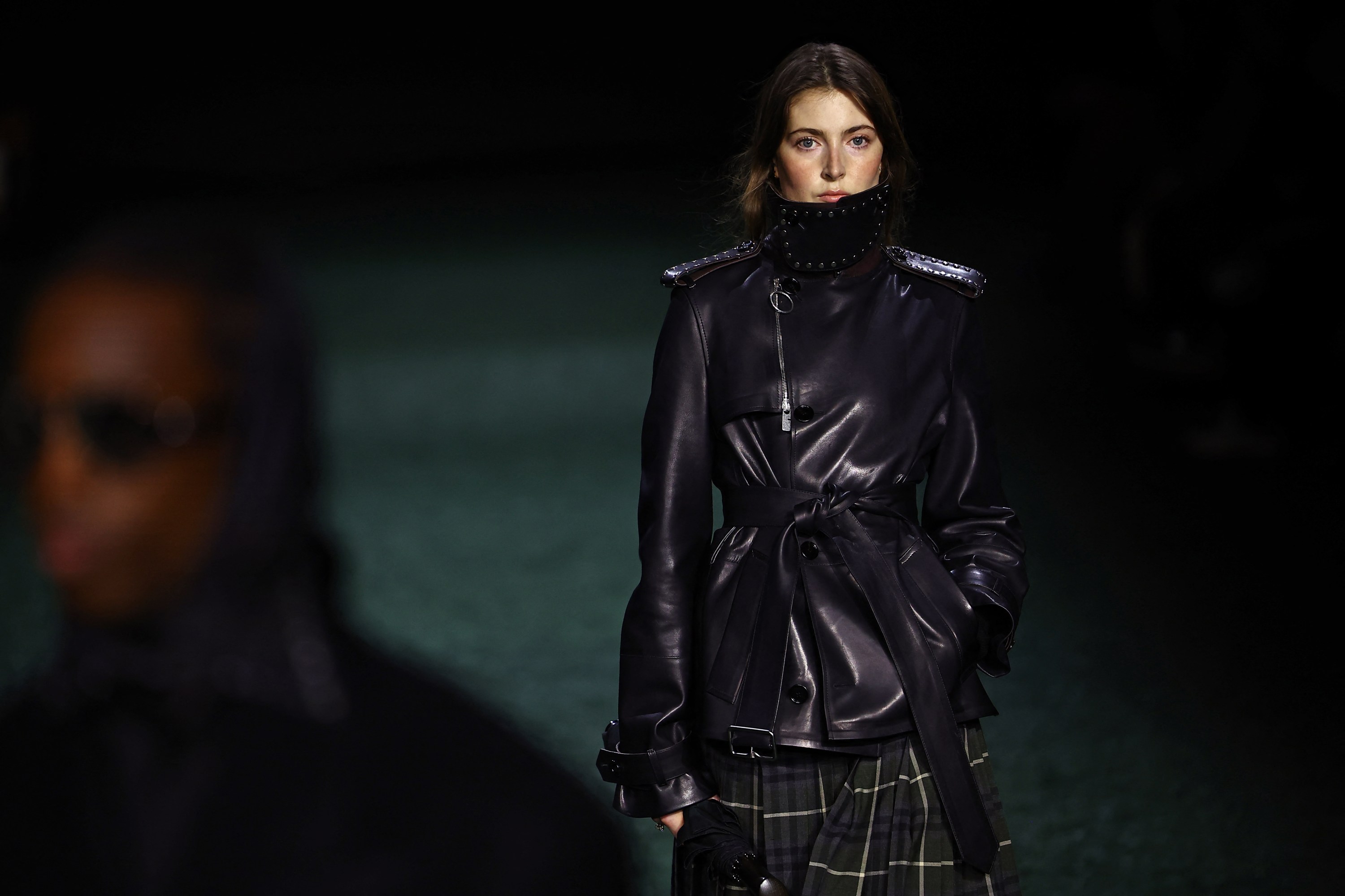 Model Maya Wigram, daughter of Phoebe Philo, walks the runway for Burberry's Autumn/Winter 2024 collection at London Fashion Week in London on February 19, 2024.