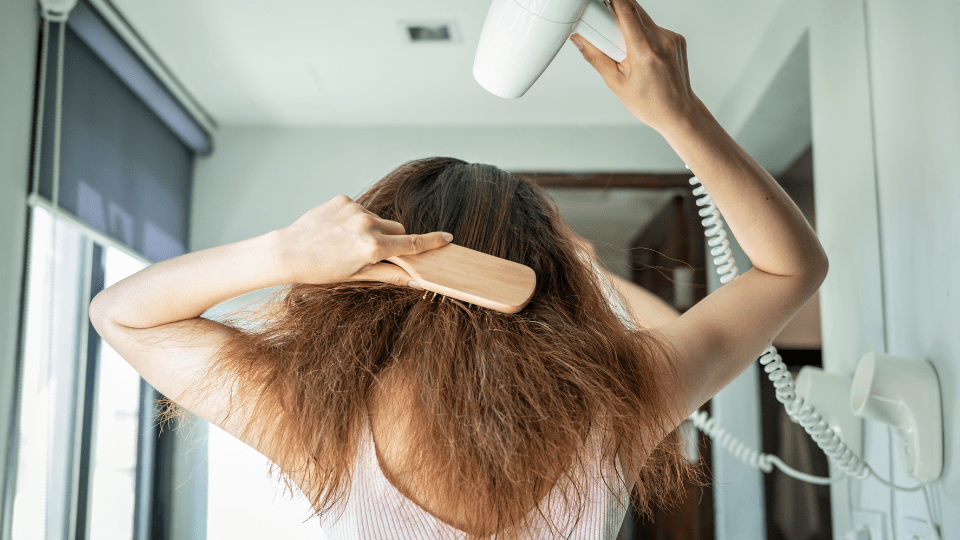 blow dry hair
